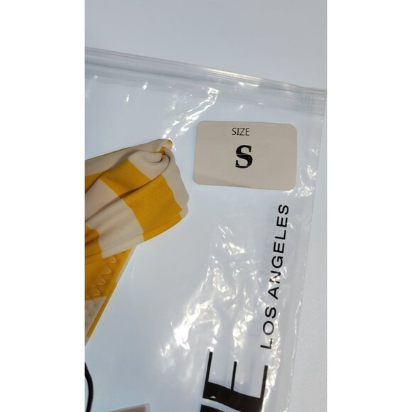 SAME Los Angeles Bottom Swim Womens High Rise Striped Yellow/White Small NWT - Picture 5 of 11